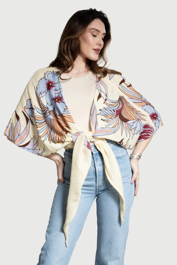 Wildflower Tie Front Kimono-Kimono-SAACHI-Wildflower-Urbanheer