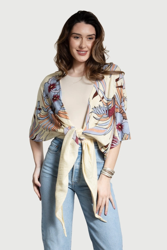 Wildflower Tie Front Kimono-Kimono-SAACHI-Wildflower-Urbanheer