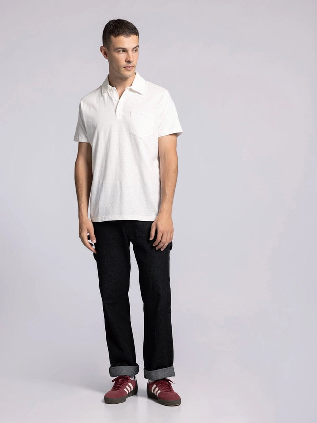 William Top - Cotton Henley Tee with Collar BRIGHT WHITE-T-Shirts-Thread & Supply (Mens)-S-BRIGHT WHITE-Urbanheer
