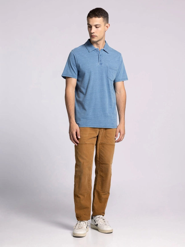 William Top - Cotton Henley Tee with Collar DENIM-T-Shirts-Thread & Supply (Mens)-S-DENIM-Urbanheer