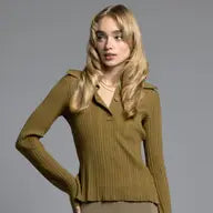 Wing Collared Long Sleeve Top - Marisa Top