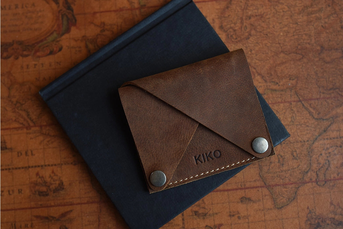Wing Fold Card Case-Business Card Cases-Kiko Leather-4" x 3.5"-brown-Urbanheer