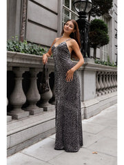 Winnie Leopard Velvet Burnout Maxi Dress