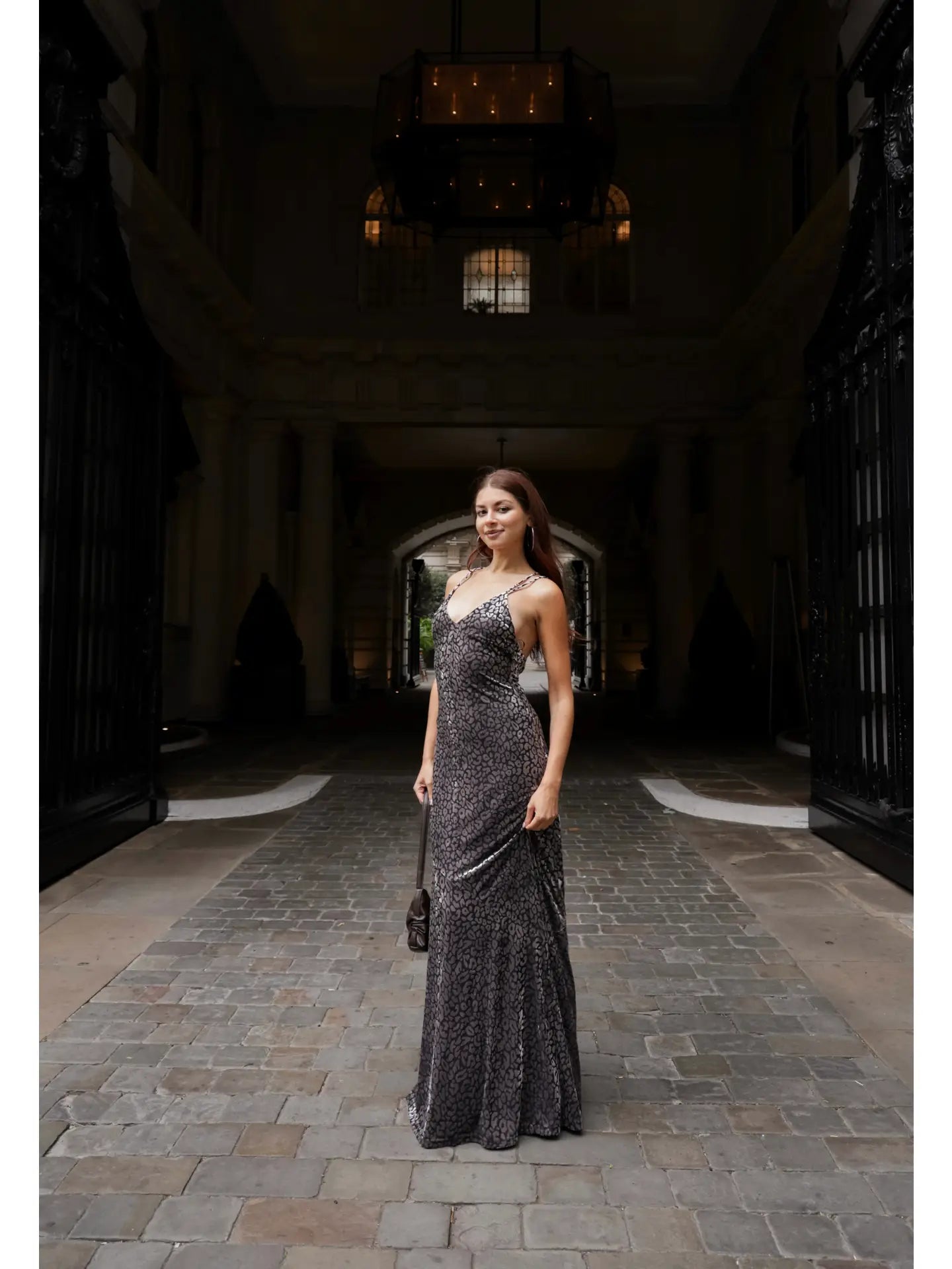 Winnie Leopard Velvet Burnout Maxi Dress