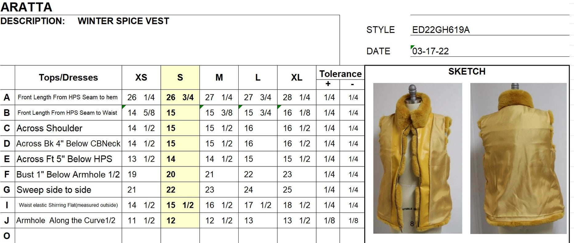 Winter Spice Vest-Vest-Aratta-XS-Mustard-Urbanheer