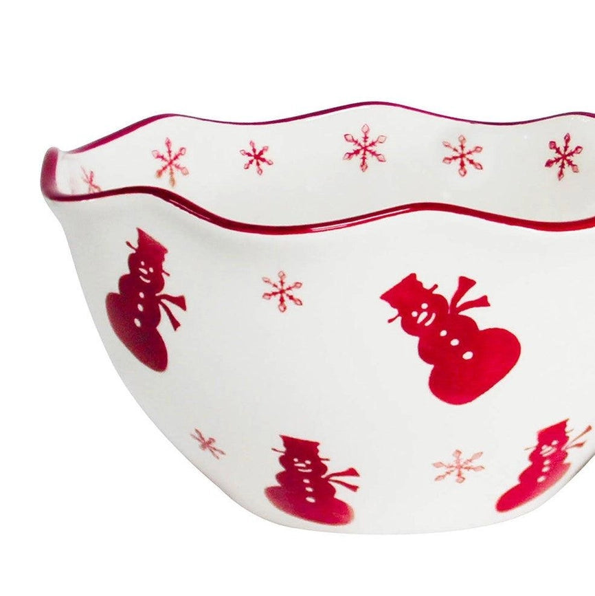 Winterfest 3 Piece Nesting Bowl Set - Snow Flake-Bowl-Euro Ceramica | ClayBarnHome-10.2 x 6.5 x 10.2 in (26 x 16.5 x 26 cm)-Urbanheer