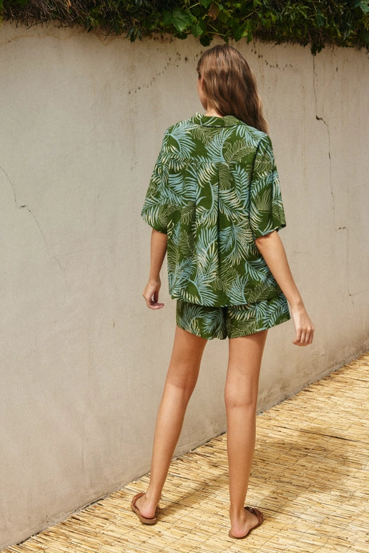Wishful Thinking Relaxed Shirt and Shorts Set-Set-Dress Forum-S-CALLISTE GREEN-Urbanheer