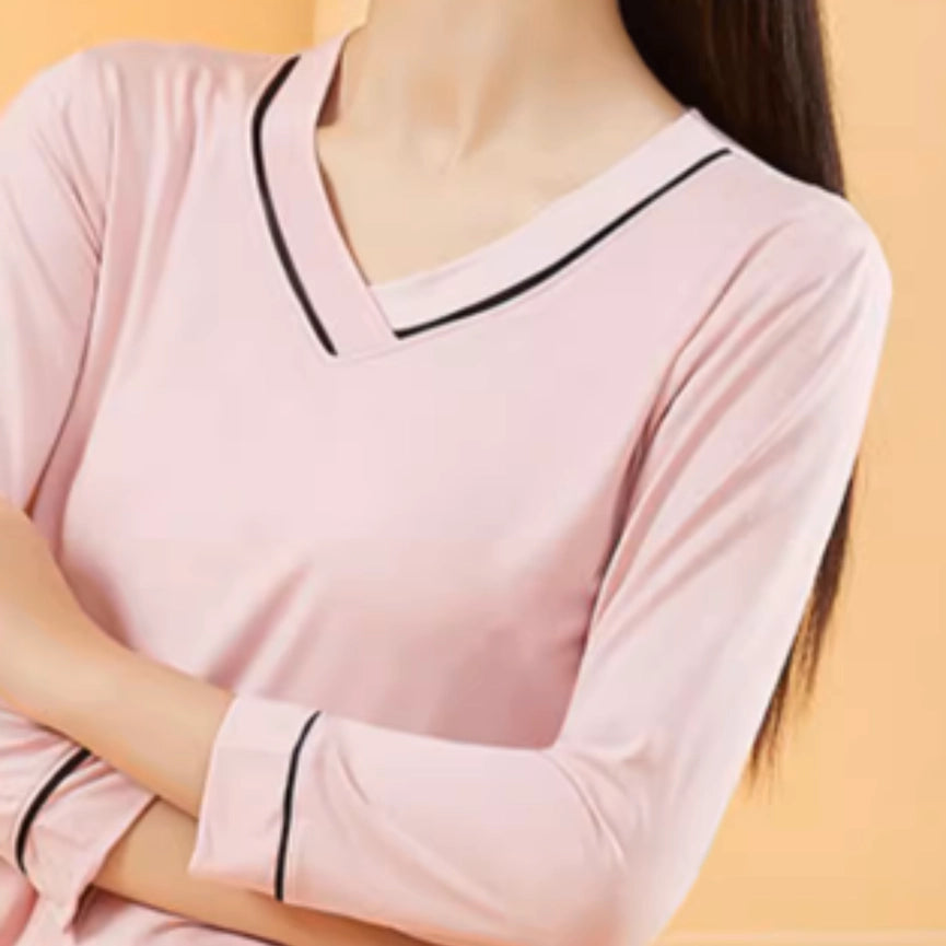 Women Built-in Bra Pajamas Set Women Shelf Bra Loungewear-Set-DrifWoo-S-Blush-Urbanheer