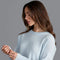 Womens 100% Cashmere Crew Neck Jumper-Jumper-Paul James Knitwear-S-Pale Blue-Urbanheer