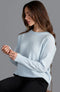 Womens 100% Cashmere Crew Neck Jumper-Jumper-Paul James Knitwear-S-Pale Blue-Urbanheer