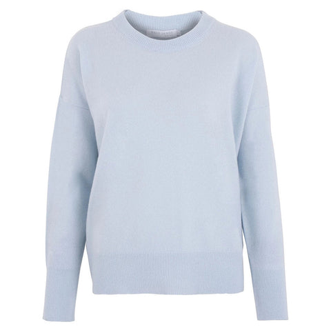 Womens 100% Cashmere Crew Neck Jumper-Jumper-Paul James Knitwear-S-Pale Blue-Urbanheer