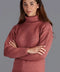 Womens 100% Chunky Merino Wool Submariner Roll Neck Jumper Dusky Pink-Jumper-Paul James Knitwear-M-Urbanheer