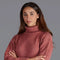 Womens 100% Chunky Merino Wool Submariner Roll Neck Jumper Dusky Pink-Jumper-Paul James Knitwear-M-Urbanheer
