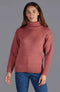 Womens 100% Chunky Merino Wool Submariner Roll Neck Jumper Dusky Pink-Jumper-Paul James Knitwear-M-Urbanheer