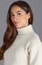 Womens 100% Chunky Merino Wool Submariner Roll Neck Jumper Ecru-Jumper-Paul James Knitwear-XXL-Urbanheer
