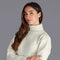 Womens 100% Chunky Merino Wool Submariner Roll Neck Jumper Ecru-Jumper-Paul James Knitwear-XXL-Urbanheer