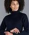 Womens 100% Chunky Merino Wool Submariner Roll Neck Jumper Navy-Jumper-Paul James Knitwear-S-Urbanheer