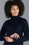 Womens 100% Chunky Merino Wool Submariner Roll Neck Jumper Navy-Jumper-Paul James Knitwear-S-Urbanheer