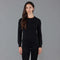 Womens 100% Cotton Crew Neck Jumper Black-Jumper-Paul James Knitwear-XS-Urbanheer