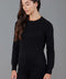 Womens 100% Cotton Crew Neck Jumper Black-Jumper-Paul James Knitwear-XS-Urbanheer