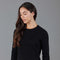 Womens 100% Cotton Crew Neck Jumper Black-Jumper-Paul James Knitwear-XS-Urbanheer
