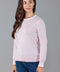 Womens 100% Cotton Crew Neck Jumper-Jumper-Paul James Knitwear-S-Pink-Urbanheer