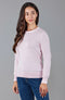 Womens 100% Cotton Crew Neck Jumper-Jumper-Paul James Knitwear-S-Pink-Urbanheer