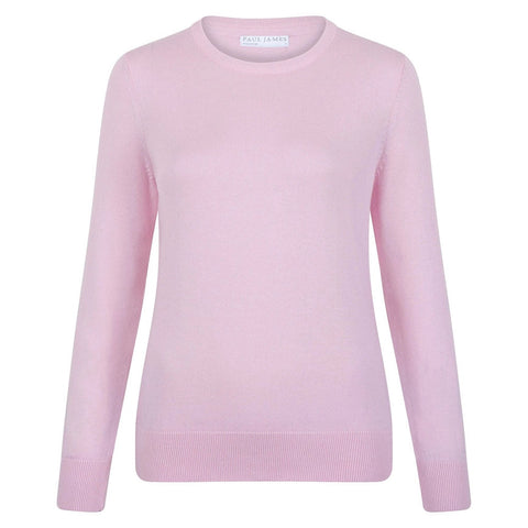 Womens 100% Cotton Crew Neck Jumper-Jumper-Paul James Knitwear-XS-Navy-Urbanheer
