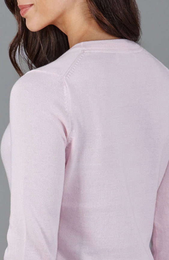Womens 100% Cotton Crew Neck Jumper-Jumper-Paul James Knitwear-XS-Navy-Urbanheer