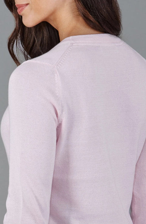 Womens 100% Cotton Crew Neck Jumper-Jumper-Paul James Knitwear-XS-Navy-Urbanheer
