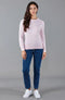 Womens 100% Cotton Crew Neck Jumper-Jumper-Paul James Knitwear-XS-Navy-Urbanheer