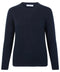 Womens 100% Cotton Crew Neck Jumper-Jumper-Paul James Knitwear-XS-Navy-Urbanheer