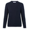 Womens 100% Cotton Crew Neck Jumper-Jumper-Paul James Knitwear-XS-Navy-Urbanheer