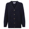 Womens 100% Lambswool V Neck Ribbed Cardigan with Pockets-Cardigan-Paul James Knitwear-S-Oxford Blue-Urbanheer