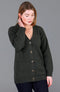 Womens 100% Lambswool V Neck Ribbed Cardigan with Pockets-Cardigan-Paul James Knitwear-S-Seaweed Green-Urbanheer