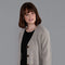 Womens 100% Lambswool V Neck Ribbed Cardigan with Pockets Cobble Beige-Cardigan-Paul James Knitwear-S-Urbanheer