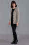 Womens 100% Lambswool V Neck Ribbed Cardigan with Pockets Cobble Beige-Cardigan-Paul James Knitwear-S-Urbanheer