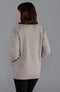 Womens 100% Lambswool V Neck Ribbed Cardigan with Pockets Cobble Beige-Cardigan-Paul James Knitwear-S-Urbanheer