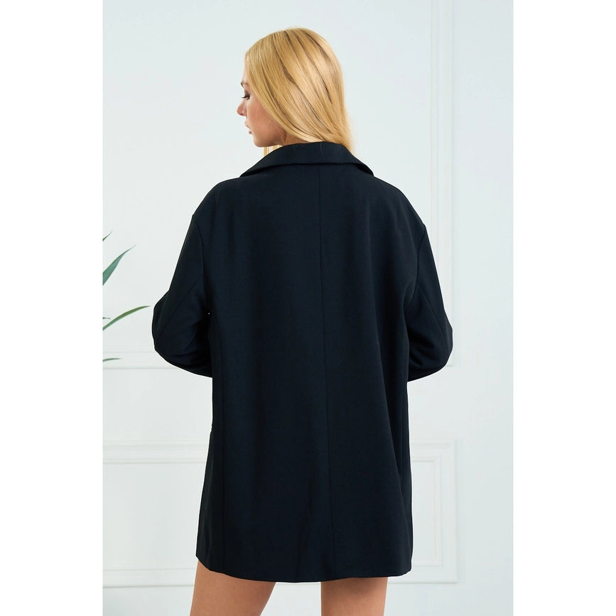 Womens Casual Blazers Open Front Long Sleeve Work Office Jacket BLACK-Blazers-AZURA-S-BLACK-Urbanheer