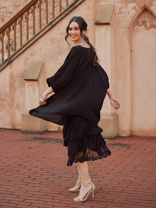 Women's - Chloe Linen Top-Top-Dress Forum-OS-BLACK-Urbanheer