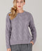 Womens Chunky Merino Wool Cable Jumper Lilac-Jumper-Paul James Knitwear-S-Urbanheer