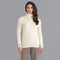 Womens Chunky Merino Wool Roll Neck Cable Jumper-Jumper-Paul James Knitwear-XS-Ecru-Urbanheer