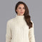 Womens Chunky Merino Wool Roll Neck Cable Jumper-Jumper-Paul James Knitwear-XS-Ecru-Urbanheer