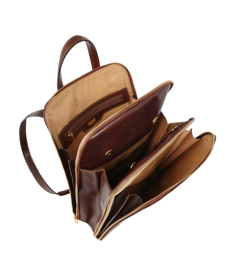 Women's Convertible Leather Backpack Shoulder Bag - Clarissa