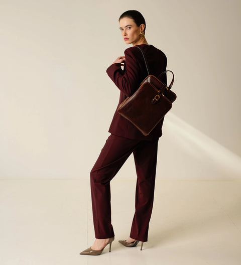 Women's Convertible Leather Backpack Shoulder Bag - Clarissa