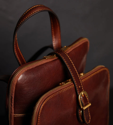 Women's Convertible Leather Backpack Shoulder Bag - Clarissa