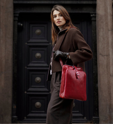 Women's Convertible Leather Backpack Shoulder Bag - Clarissa