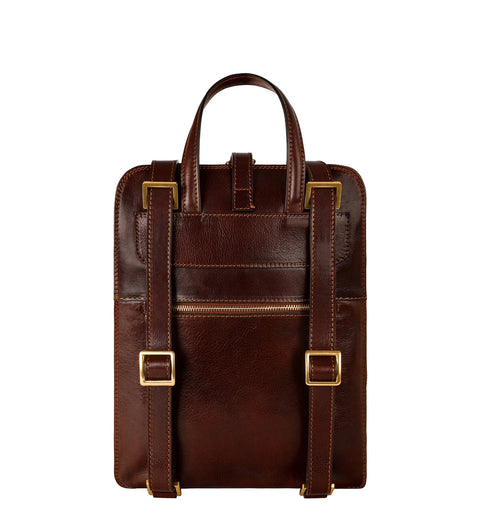 Women's Convertible Leather Backpack Shoulder Bag - Clarissa