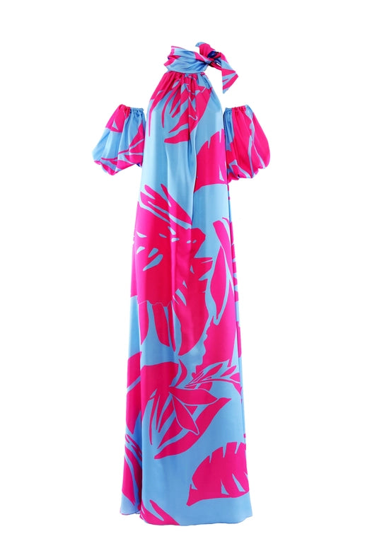 Women's Dress with Sleeves Azzurro Fant-Dress-Kuea Italian Style-42-Azzurro Fant-Urbanheer