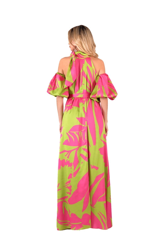 Women's Dress with Sleeves Lime Green-Dress-Kuea Italian Style-42-Lime Green-Urbanheer